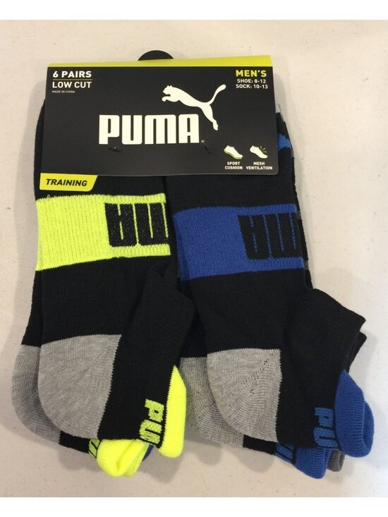 Puma Other - Puma Men's Training Low Cut Size 8-12 Black Blue Neon Yellow Set of 6